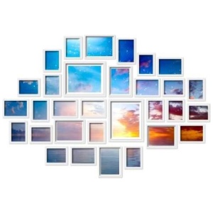 30 PCS Photo Frame Set Wall Hanging Collage Picture Frames Home Decor Gift White