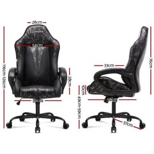 Artiss Gaming Office Chair Computer Chairs Leather Seat Racing Racer Meeting Chair Grey Camouflage