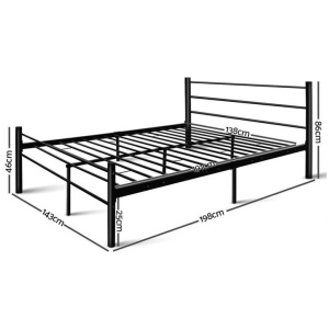 Artiss Metal Double Bed Frame - Black