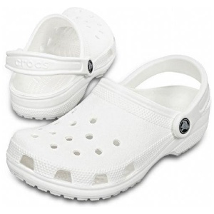 Crocs Classic Clogs Roomy Fit Sandal Clog Sandals Slides Waterproof - White