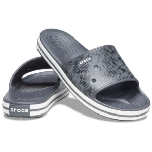 Crocs Crocband III Cardio Wave Slide Thongs Flip Flops Relaxed Fit - Graphite/Black