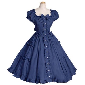 Sweet Lolita Dress OP White Cotton Short Sleeve Lolita One Piece Dress