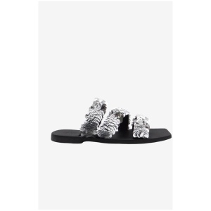 Caverley Sale | Women's Roller Slide Silver | EU 37 | Leather Slides | Afterpay Available