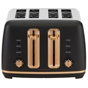 Morphy Richards 4 Slice Ascend Rose Gold Toaster - Black