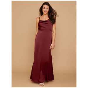 Bridesmaid Dresses Sheath Floor-Length Zipper Satin Fabric Wedding Party Dress