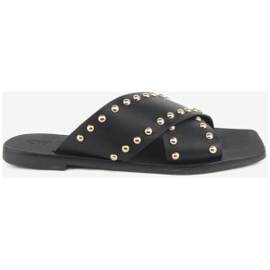 Caverley Sale | Women's River Slide Black | EU 37 | Leather Slides | Afterpay Available