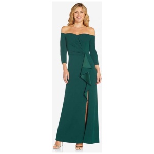 Mother Dress Off-The-Shoulder 3/4 Length Sleeves A-Line Split Front Ankle-Length Wedding Guest Dresses