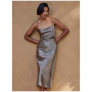 Short Bridesmaid Dress Elastic Silk Like Satin Sleeveless Zipper Square Neck Wedding Party Dresses