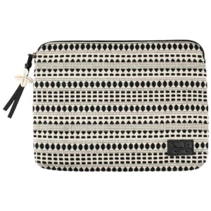 Tigerlily Sale Women's Shyla Laptop Bag 13 Inch Black and White Loom One Size Cotton Clutches Afterpay Available