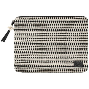 Tigerlily Sale Women's Shyla Laptop Bag 16 Inch Black and White Loom One Size Cotton Clutches Afterpay Available