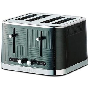 Russell Hobbs Geo Steel Collection 4 Slice Toaster - Black Stainless Steel