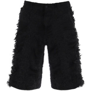 COMME DES GARCONS HOMME PLUS fur-effect knitted shorts