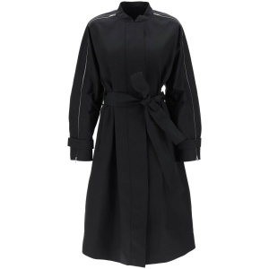 FERRAGAMO poplin trench coat with contrasting inserts