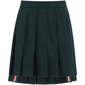 THOM BROWNE flannel mini pleated skirt