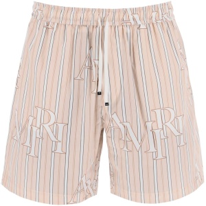 AMIRI stripe technical poplin bermuda shorts with logo "striped