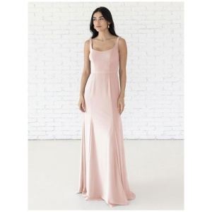 Bridesmaid Dress A-Line Floor-Length Zipper Chiffon Wedding Party Dress