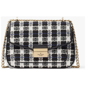 Carey Check Tweed Fabric Small Flap Shoulder Bag