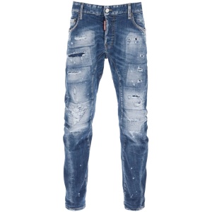 DSQUARED2 medium mended rips wash tidy biker jeans