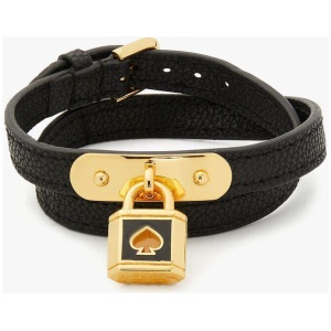 Lock And Spade Leather Wrap Bracelet