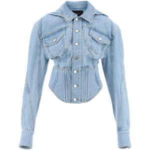 MUGLER denim jacket with corset detail