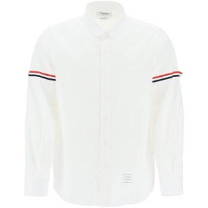 THOM BROWNE seersucker shirt with rounded collar