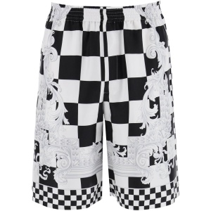 VERSACE printed silk bermuda shorts set