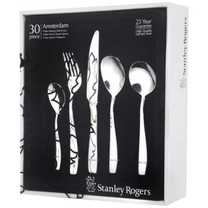 Amsterdam 30 Piece Cutlery Set Size 8X26X30cm by Stanley Rogers