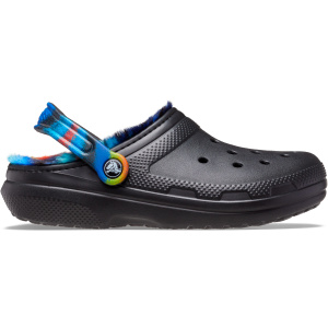 Crocs Classic Fur Lined Spray Dye Clog; Black / Multi, W7/M5