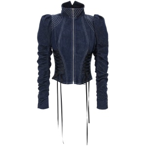 DILARA FINDIKOGLU denim jacket with corset detailing