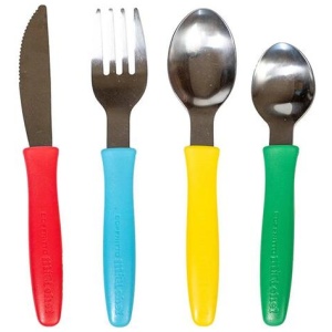 Mini Chef 4 Piece Stainless Steel Children's Cutlery Set by Soffritto