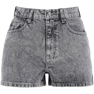 ROTATE denim shorts with rhinestone