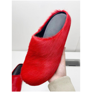 Women Winter Slippers Faux Fur Hair Round Toe slides