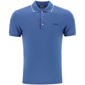 ZEGNA slim fit polo shirt in stretch cotton