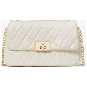 Carey Smooth Quilted Leather Flap Shoulder Bag