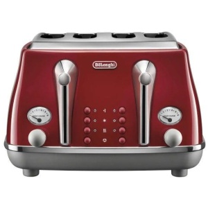 DeLonghi Icona Capitals 4 Slice Toaster - Tokyo Red