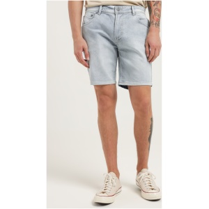 Niko Slim Denim Shorts in Stone Blue