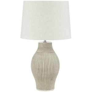 Tato Ceramic Table Lamp - Beige & White by Interior Secrets - AfterPay Available