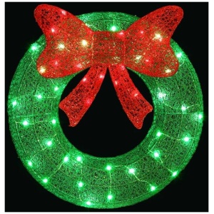 0.6M Christmas Lights 50 LED Motif Solar Wreath Xmas Decorations Jingle Jollys