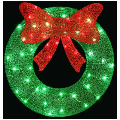 0.6M Christmas Lights 50 LED Motif Solar Wreath Xmas Decorations Jingle Jollys