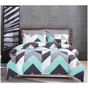 100% Cotton Modern City Reversible Printed Quilt Cover Set - Super King Size