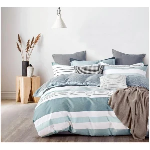 100% Cotton Nathan Reversible Printed Quilt Cover Set - King Size