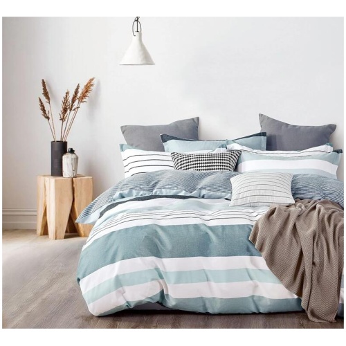 100% Cotton Nathan Reversible Printed Quilt Cover Set - King Size