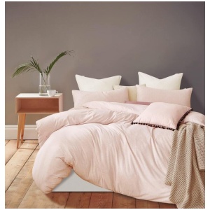 100% Jersey Cotton Quilt Cover Set - Pink - King