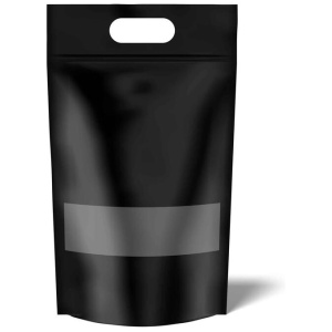 100 Resealable Black Stand Up Bags 44x29.5cm - Food Packaging Zip Handle Pouch