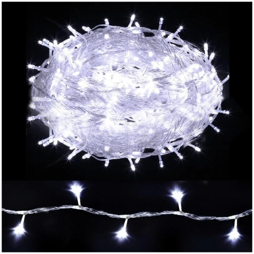 100M Christmas Lights String Fairy Light 500 LED Cool White Jingle Jollys
