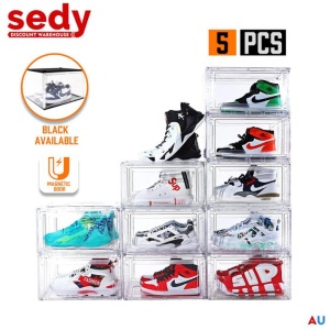 10PC Stackable Shoe Display Box Hard Acrylic Sneaker Storage Containers Case