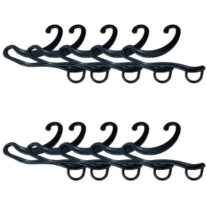 10x Socks Hangers Plastic Sock Hook Retail Display Front Hang Bulk - Black