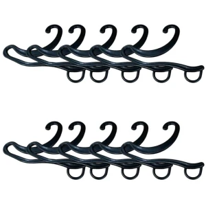 10x Socks Hangers Plastic Sock Hook Retail Display Front Hang Bulk - Black