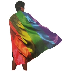 140cm DELUXE RAINBOW CAPE Party Fancy Dress Costume Adult Size