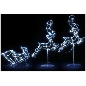1X Christmas Lights Reindeer Sleigh 120 LED Decorations Jingle Jollys